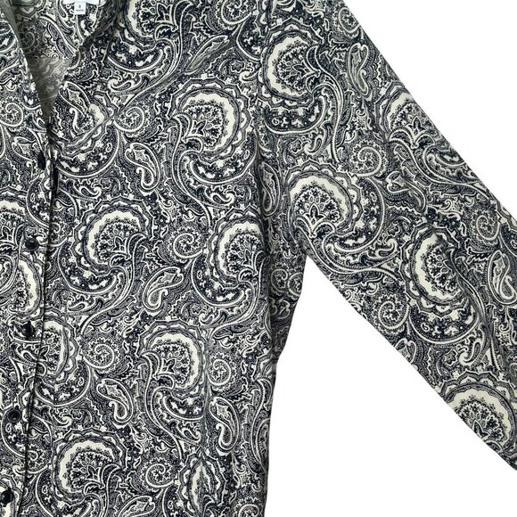Foxcroft Appleseeds Shirt Size 8 Paisley Button Closure Wrinkle Free Cotton - Picture 3 of 8